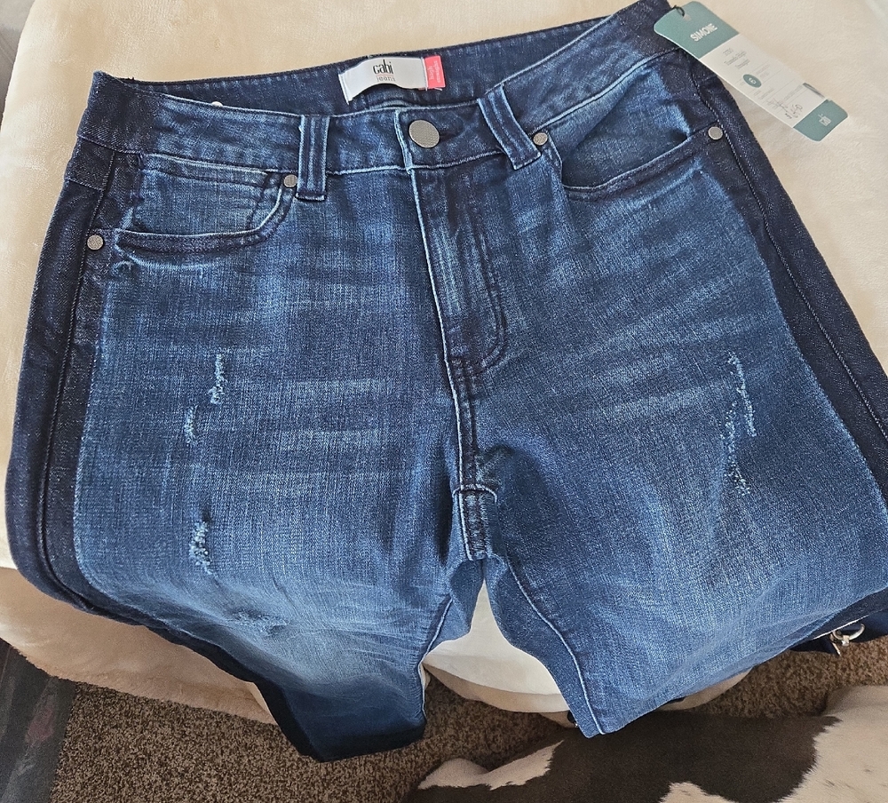 NWT CAbi High Rise 2 Toned Dark Blue Jeans